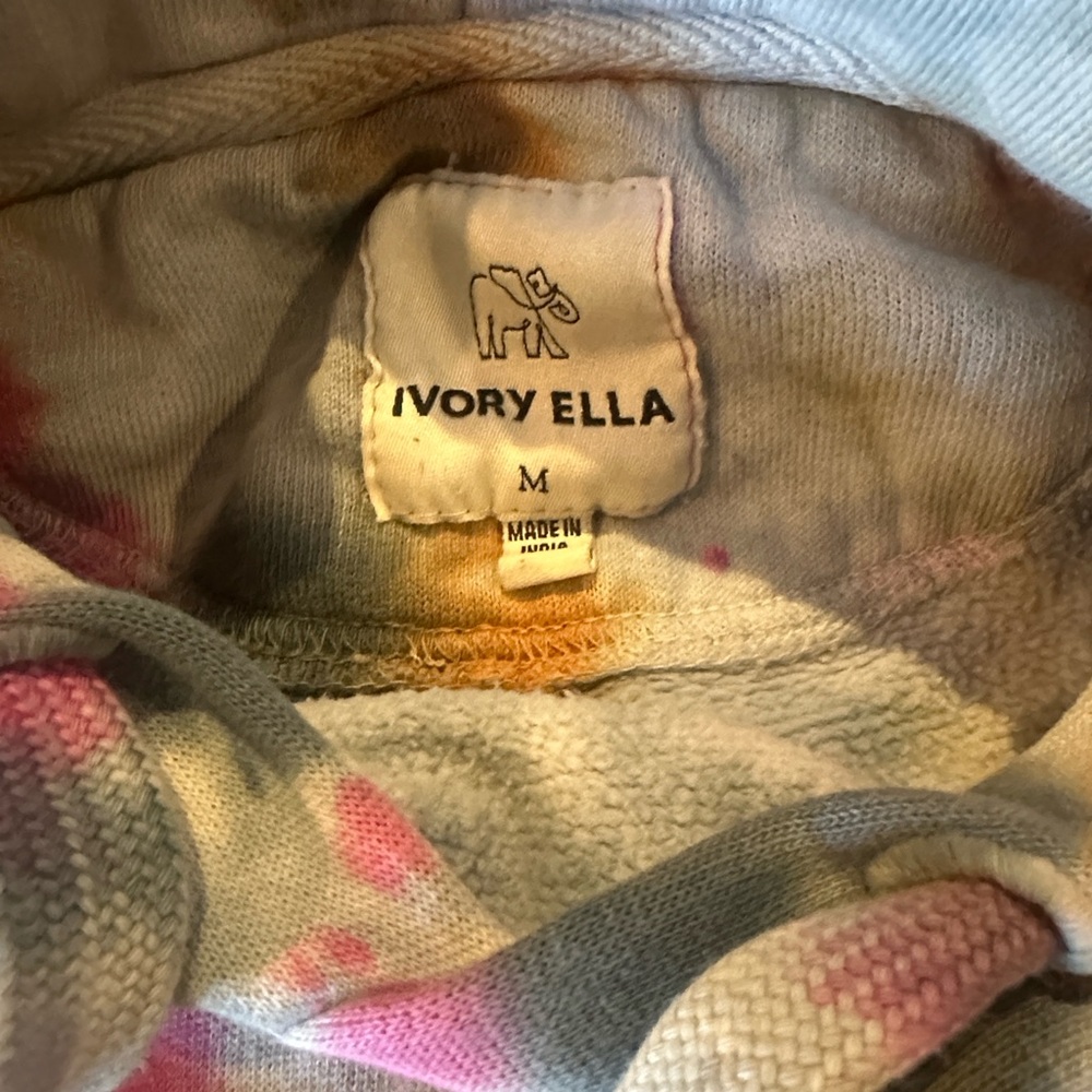 Ivory Ella Multicolor Tie-Dye oversized Hoodie EUC  23 ptp - Picture 3 of 5